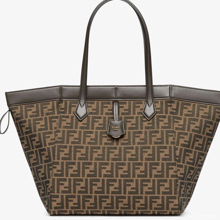Affordable Fabric Origami Large Bag Fendi FF Brown In Motif 0820